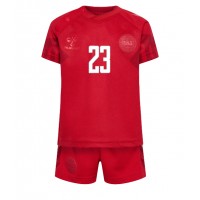 Danmark Pierre-Emile Hojbjerg #23 Fotballklær Hjemmedraktsett Barn VM 2022 Kortermet (+ korte bukser)